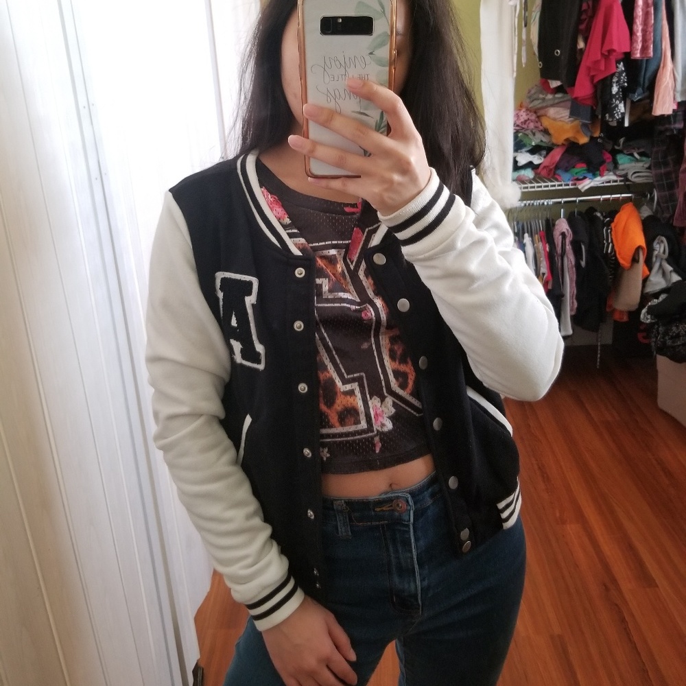 Black and White Varsity Jacket